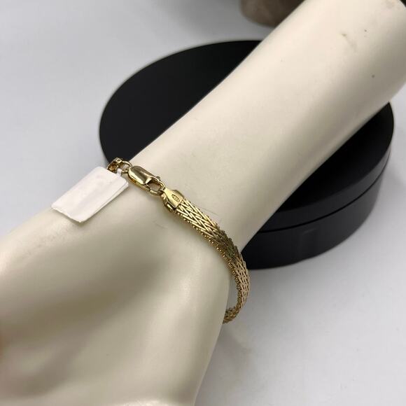 Italy Vermeil Sterling Silver .925 Gold Plated Signed Italy Bracelet - Picture 7 of 12